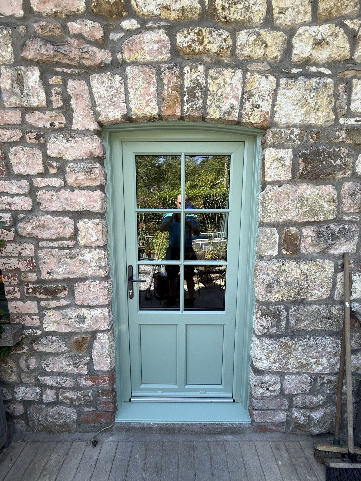 Sage green cottage door