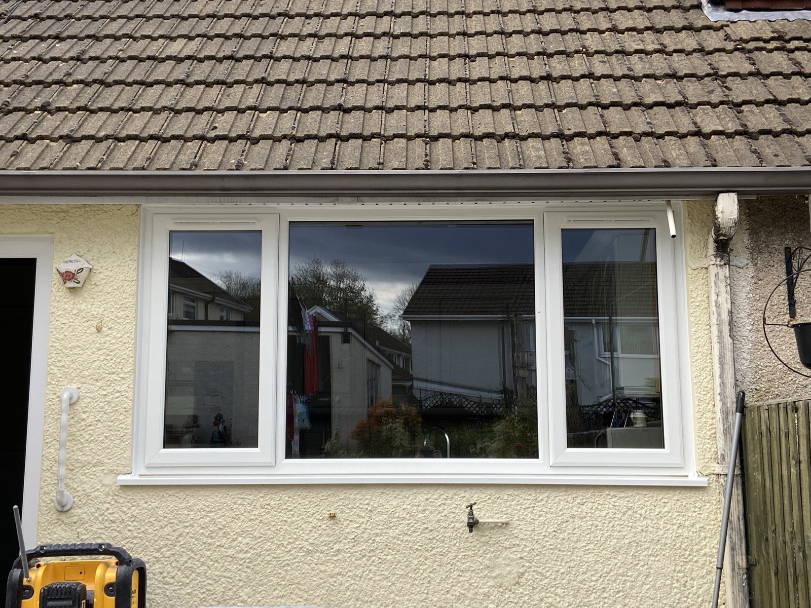 White uPVC casement window