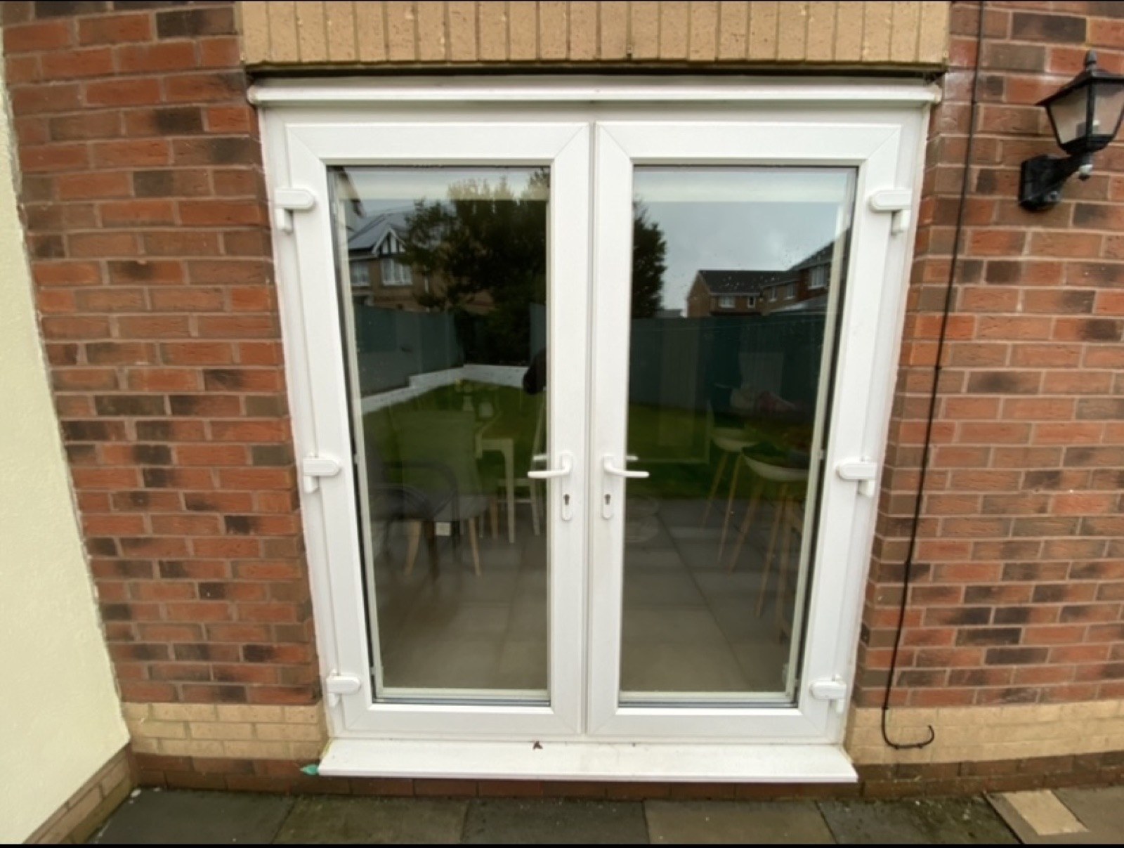 White uPVC French doors
